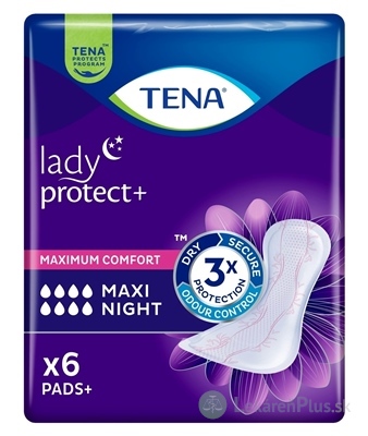 TENA Lady Protect+ Maxi Night inkontinenčné vložky na noc 1x6 ks