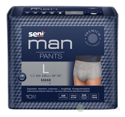 Seni Man PANTS Large nohavičky absorpčné pre mužov (pás 100-135 cm, savosť 1000 ml) 1x10 ks