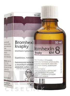 BROMHEXIN 8-KVAPKY KM sol por (liek.skl.hnedá) 1x50 ml