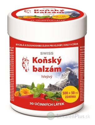 KONSKÝ BALZAM SWISS hrejivý 500+50 ml zadarmo (550 ml)