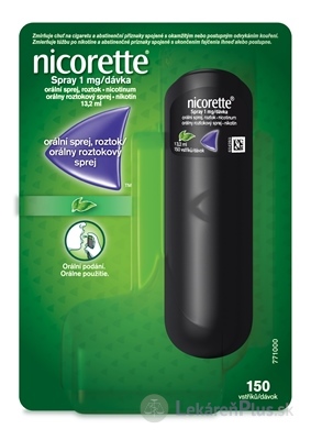 Nicorette Spray 1mg/dávka aer ors 150 dávok (fľ.PET+dávkovač) 1x13,2 ml