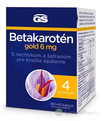 GS Betakarotén gold 6 mg cps s nechtíkom a šafranom 90+45 (135 ks)