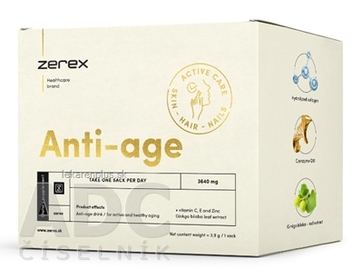 Zerex Anti-age drink prášok na prípravu nápoja vo vrecúškach, s kolagénom, 1x30 ks
