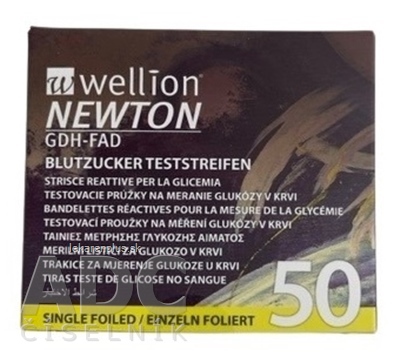 Wellion NEWTON GDH-FAD Prúžky testovacie ku glukomeru Wellion NEWTON GDH-FAD, 1x50 ks