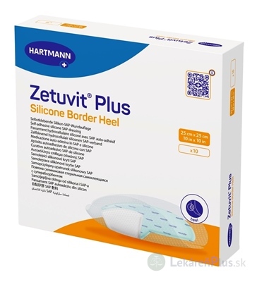 Zetuvit Plus Silicone Border Heel kompres sterilný (25x25 cm) 1x10 ks