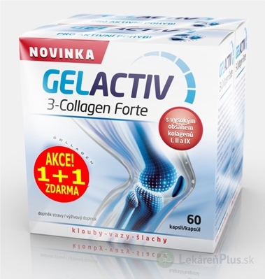 GELACTIV 3-Collagen Forte Akcia 1+1 cps 60+60 zadarmo (120 ks), 1x1 set