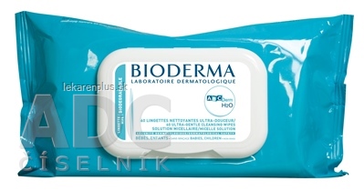 BIODERMA ABCDerm H2O micelárne obrúsky vlhčené, čistiace (inov.2019) 1x60 ks