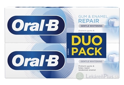 Oral-B GUM & ENAMEL PRO-REPAIR DUO zubná pasta, Gentle Whitening 2x75 ml