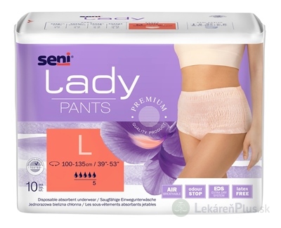 Seni Lady PANTS Large nohavičky absorpčné pre ženy (pás 100-135 cm, savosť 1000 ml) 1x10 ks
