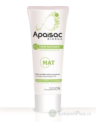 Apaisac BIORGA Zmatňujúci krém zelená rada (Mattifying Cream) 1x40 ml