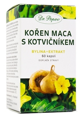Dr. Popov KOREŇ MACA S KOTVIČNÍKOM bylinné kapsuly 1x60 ks