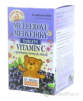 MÜLLEROVE medvedíky - VITAMÍN C tbl s príchuťou čiernych ríbezlí 1x45 ks