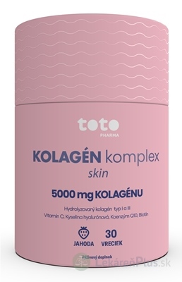 TOTO KOLAGÉN KOMPLEX skin prášok s príchuťou jahoda vo vrecúškach 1x30 ks