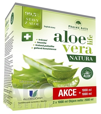 Pharma Activ AloeVeraLife NATURA šťava z aloe 99,5% 2x1000 ml (2000 ml)