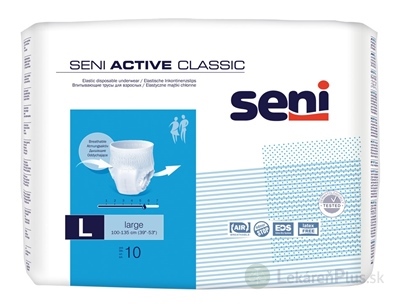 Seni ACTIVE CLASSIC Large nohavičky navliekacie, absorpčné, obvod 100-135 cm, 1x10 ks