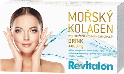 VITAR Revitalon MORSKÝ KOLAGÉN DRINK 4 000 mg prášok vo vreckách, príchuť malina a višňa, 30x5,2 g (156 g)