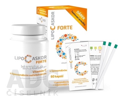 LIPO C ASKOR FORTE cps 60 ks - vitamín C s lipozomálnym vstrebávaním + testovacie prúžky, 1x1 set