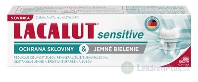 LACALUT SENSITIVE zubná pasta ochrana skloviny & jemné bielenie (+DUO enzým komplex) 1x75 ml