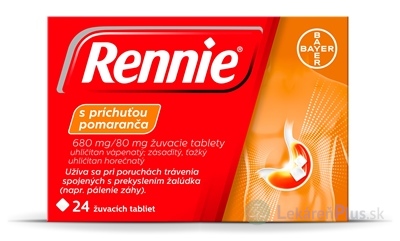Rennie s príchuťou pomaranča 680 mg/80 mg tbl mnd (blis.PVC/Al) 1x24 ks