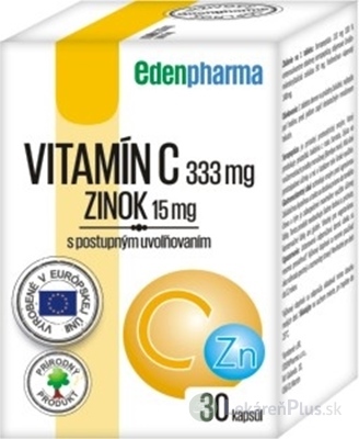 EDENPharma VITAMÍN C + ZINOK cps s postupným uvoľňovaním 1x30 ks