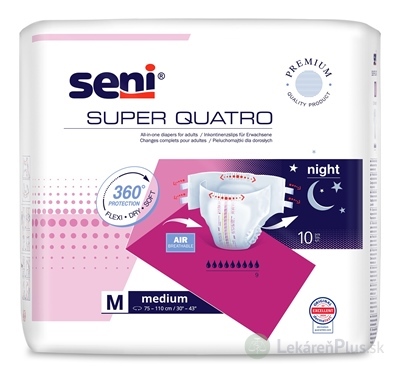 Seni SUPER QUATRO Medium plienkové nohavičky, night (pás 75-110 cm) 1x10 ks