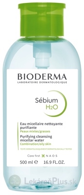 BIODERMA Sébium H2O PUMPA micelárna pleťová voda na mastnú a zmiešanú pleť 1x500 ml