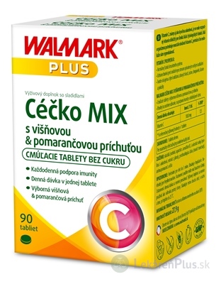 WALMARK Céčko MIX tbl vitamín C 100 mg (pomaranč+višňa) 1x90 ks