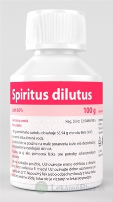 Spiritus dilutus sol der (fľ.HDPE) 1x100 g