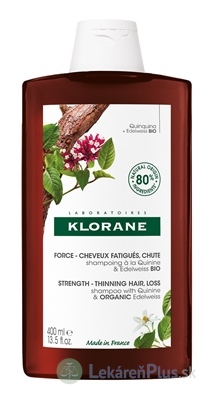 KLORANE SHAMPOOING À LA QUININE & EDELWEISS BIO šampón s chinínom a bio plesnivcom alpským 1x400ml