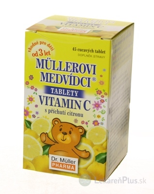 MÜLLEROVE medvedíky - VITAMÍN C tbl s príchuťou citrónu 1x45 ks