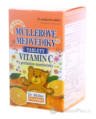 MÜLLEROVE medvedíky - VITAMÍN C tbl s príchuťou mandarínky 1x45 ks