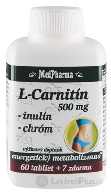 MedPharma L-CARNITÍN 500 MG + INULÍN + CHRÓM tbl 60+7 zadarmo (67 ks)