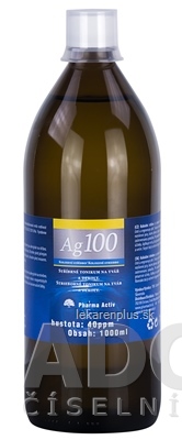 Pharma Activ Koloidné striebro Ag100 hustota 40ppm, 1x1000 ml
