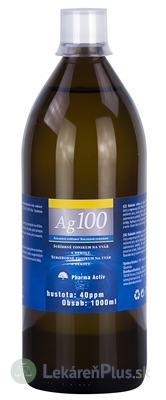 Pharma Activ Koloidné striebro Ag100 hustota 40ppm, 1x1000 ml