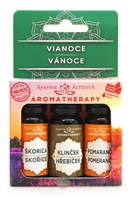 ALTEVITA Esenciálne oleje VIANOCE (Škorica 10ml, Klinček 10ml, Pomaranč 10 ml) 1x1 set