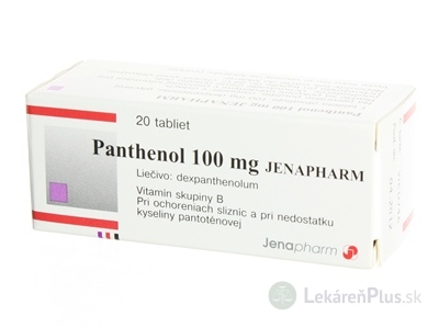 Panthenol 100 mg JENAPHARM tbl 20x100 mg (liek.skl.hnedá)