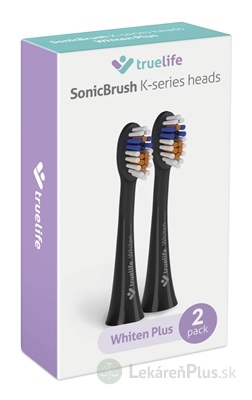 TrueLife SonicBrush K-series heads Whiten Plus náhradné hlavice pre sonickú zubnú kefku, čierne 1x2 ks