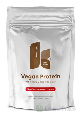 kompava VEGAN PROTEIN prášok, 100% rastlinný proteín, čokoláda a višňa, 1x525 g