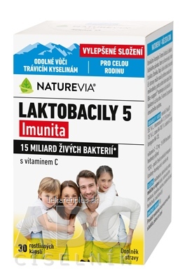 NATUREVIA LAKTOBACILY 5 Imunita cps s vitamínom C 1x30 ks