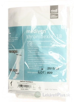 MEDIVEN THROMBEXIN 18 PANČUCHY STEHENNÉ veľkosť L, biele 1x1 pár