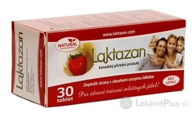 LAKTAZAN tablety tbl enzým laktáza s príchuťou jahody 1x30 ks
