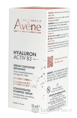 AVENE HYALURON ACTIV B3 Sérum koncentrované vyhladzujúce 1x30 ml