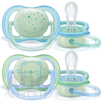 AVENT CUMLÍK 0-6M Ultra air nočný chlapec na utišovanie, silikón 1x2 ks