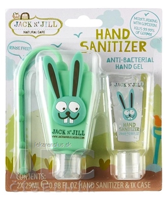 JACK N´JILL Antibakteriálny gél na ruky pre deti s puzdrom ZAJKO 2x29 ml