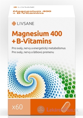 LIVSANE Magnézium 400 + B vitamíny tbl 1x60 ks