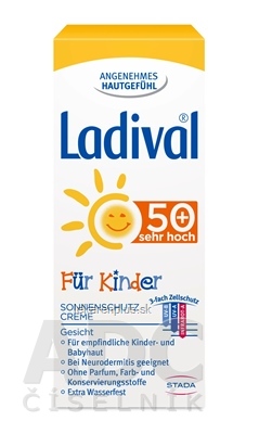 Ladival PRE DETI FACE SPF 50+ krém na opaľovanie 1x50 ml