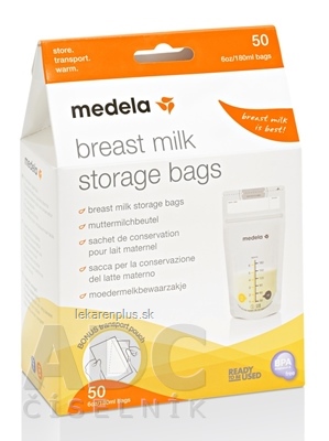 MEDELA Vrecká na skladovanie materského mlieka (180 ml), 1x50 ks