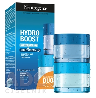 NEUTROGENA Hydro Boost WATER GEL & NIGHT CREAM Duo Pack, hydratačný pleťový gél 50 ml + nočný krém 50 ml, 1x1 set