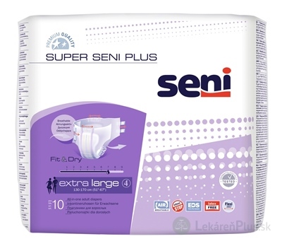 Seni SUPER SENI PLUS extra large 4 plienkové nohavičky (obvod 130-170 cm) 1x10 ks