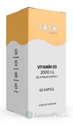 TOTO VITAMÍN D3 2000 I.U. ŽELATÍNOVÉ KAPSULY cps 1x60 ks